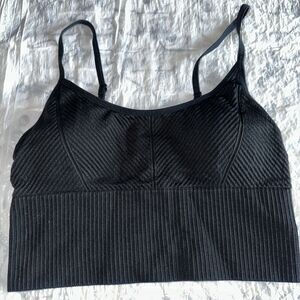 PINK ACTIVE Ribbed sports bra Women's Small Black EUC